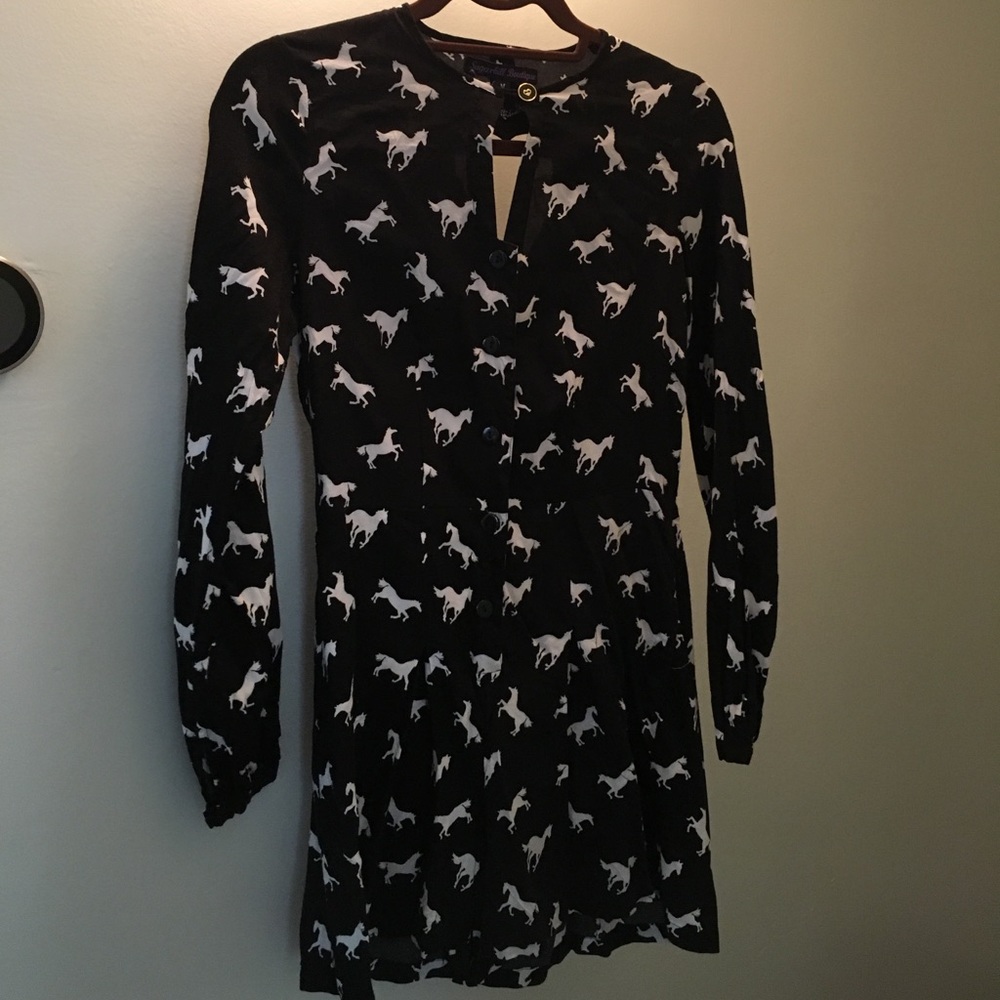 Adorable black and white horse romper 🐎